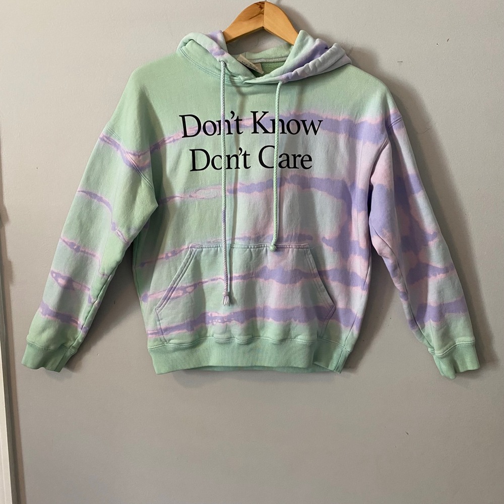 Ashley Williams Don't Know Don't Care Tie Dye Hoodie Size Small Streetwear Edgy